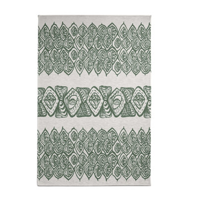 Tapis à motif géométrique vert