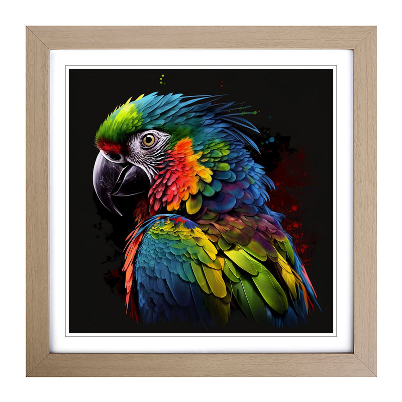 Parrot - Framed Print, Oak