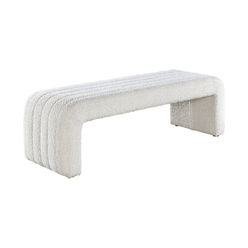 51.4" W BENCH, BEIGE BOUCLÉ