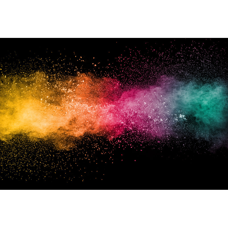 Rainbow Color Dust Splash - Wrapped Canvas Print, 30cm H x 46cm W x 3.8cm D