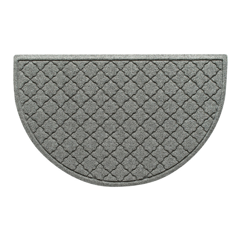 Tapis d'entrée semi-rond pour l'intérieur 24 po x 39 po WaterHog® Cordova, Gris moyen
