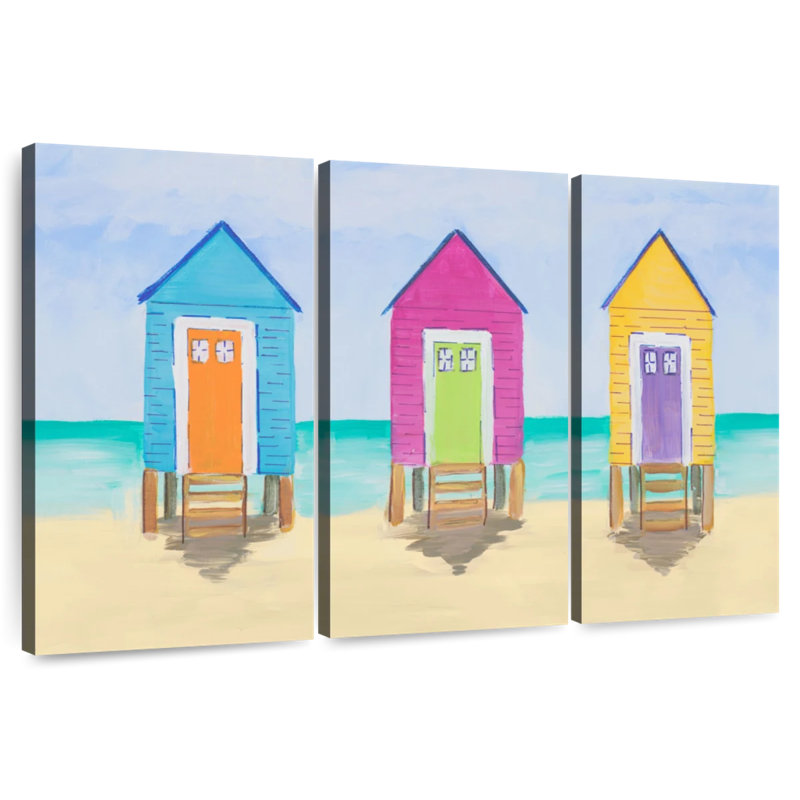 Gillard Three Beach Shacks, 42" H x 65" W