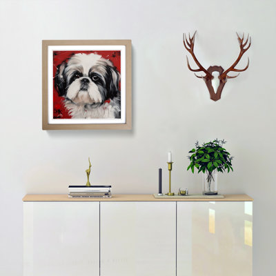 Shih Tzu Constructivism No.3 - Single Picture Frame Print on Wood