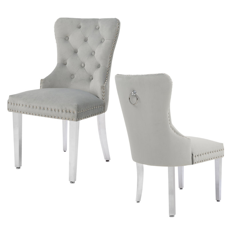 Chaise de salle à manger Parsons, Velours gris