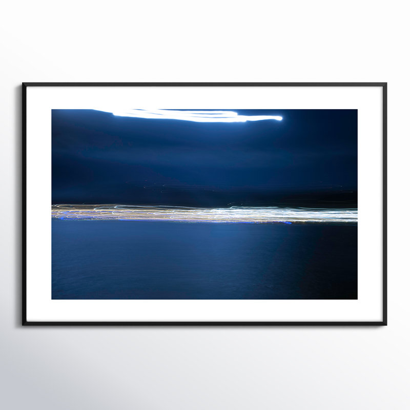 Electric Tartane 2 Print, Black Framed Paper, White, 18" H x 27" W x 0.8" D