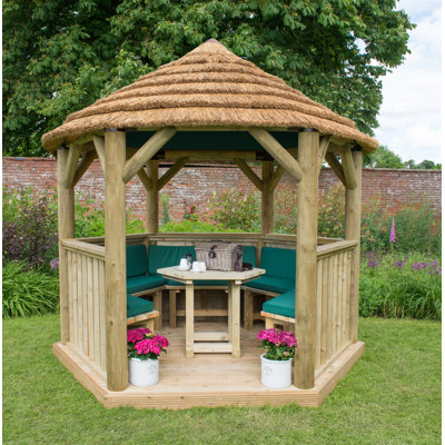 Furnished 3.3m x 2.9m Solid Wood Patio Gazebo