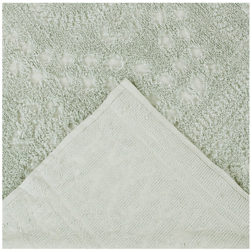 Ensemble de couvre-lit double / double en chenille 100% coton Rio Collection, literie traditionnelle avec couvre-lit médaillon touffeté et taies décoratives assorties, certifié OEKO-TEX, doux, respirant, lavable à la machine, toutes saisons, sauge