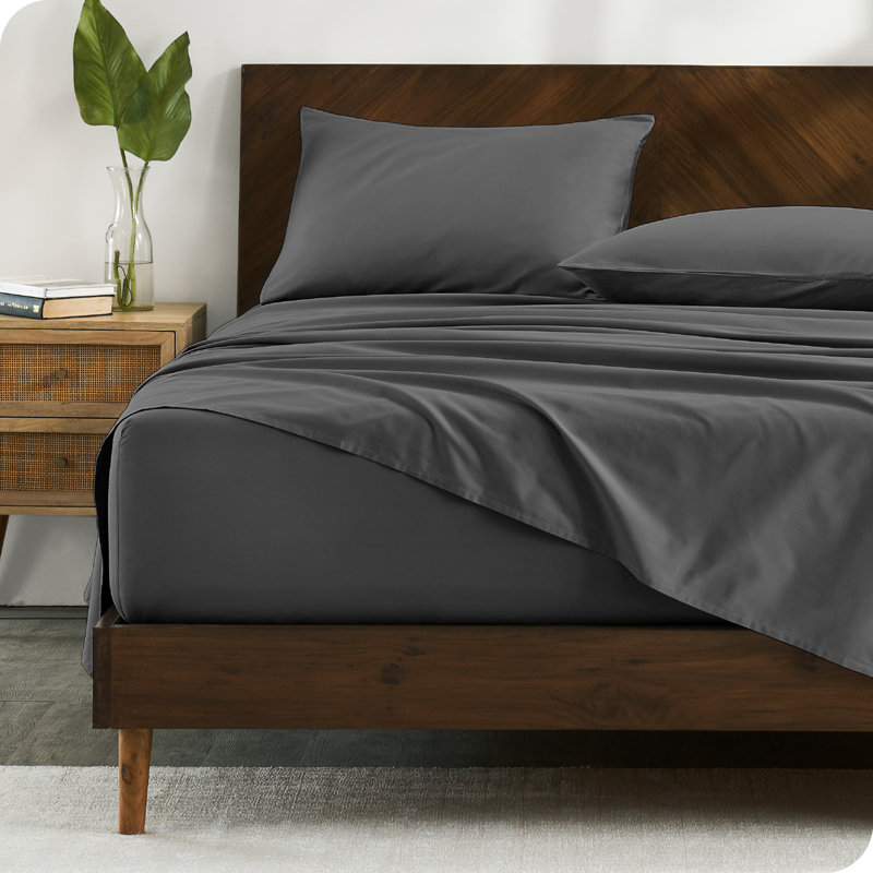 Organic 100% Cotton Machine Woven Sheet Set, Gray