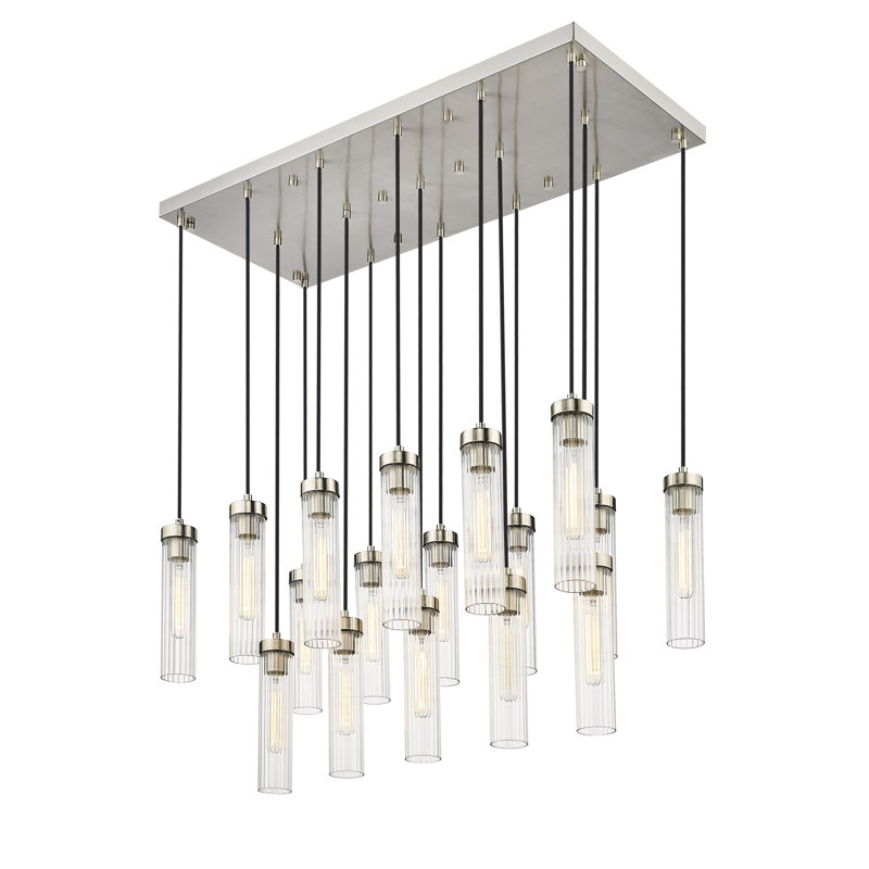 Lustre 17 lumières Mortola, Nickel brossé