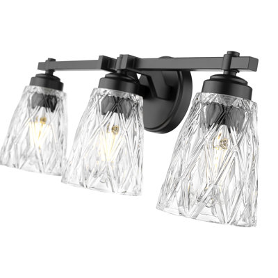 Jordynn 24 inch Matte Black 3 Light Vanity