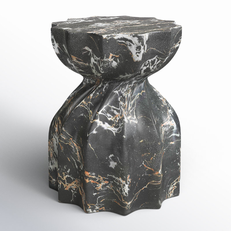 Centano Concrete Top End Table, Black