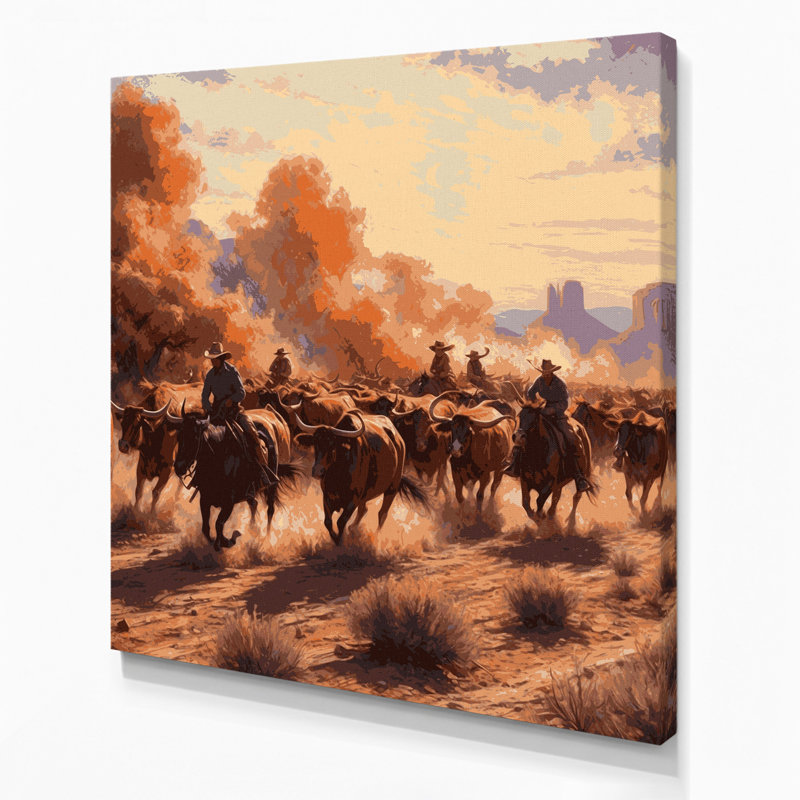 Art mural sur toile 61 "Southwestern Cowboy", H 12 po x l 12 po