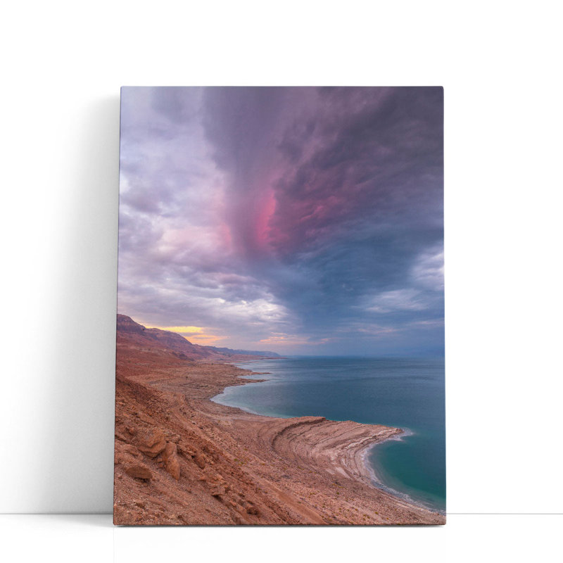 Mer morte, Israël - reproduction d'art sur toile, H 24 po x l 18 po