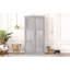 Lit simple plié dans une armoire, gris - L'armoire à structure métallique peut accueillir divers matelas