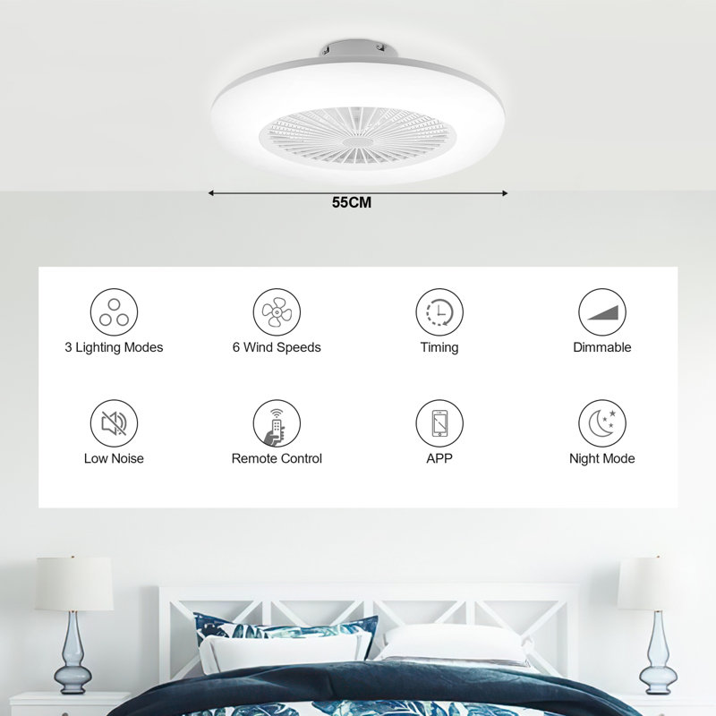 Ceiling Fan with LED Lights Dimmable and Remote Included