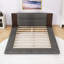 Lit plateforme tapissier de plancher avec tête de lit et tablettes de chevet-1961892058