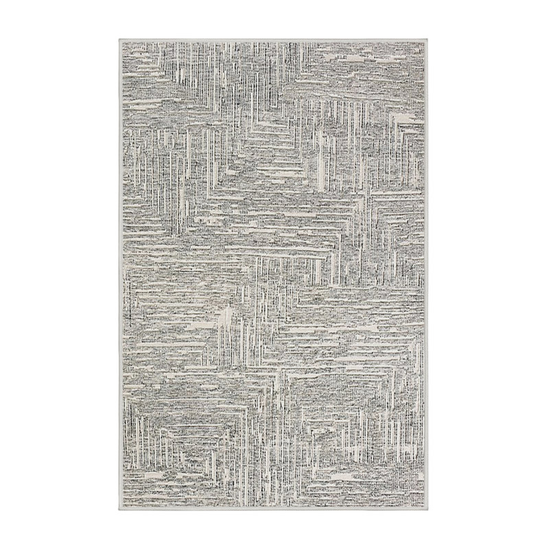 Tapis 100% moderne de style Mid-Century lavable à la machine 100%, Rectangle 7 pi x 9 pi