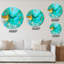 Or et vert marbré texture ondulée II - horloge murale moderne-59913845