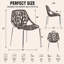 Chaise de salle à manger empilable à motif floral avec pattes en acier inoxydable Dufresne-144624873