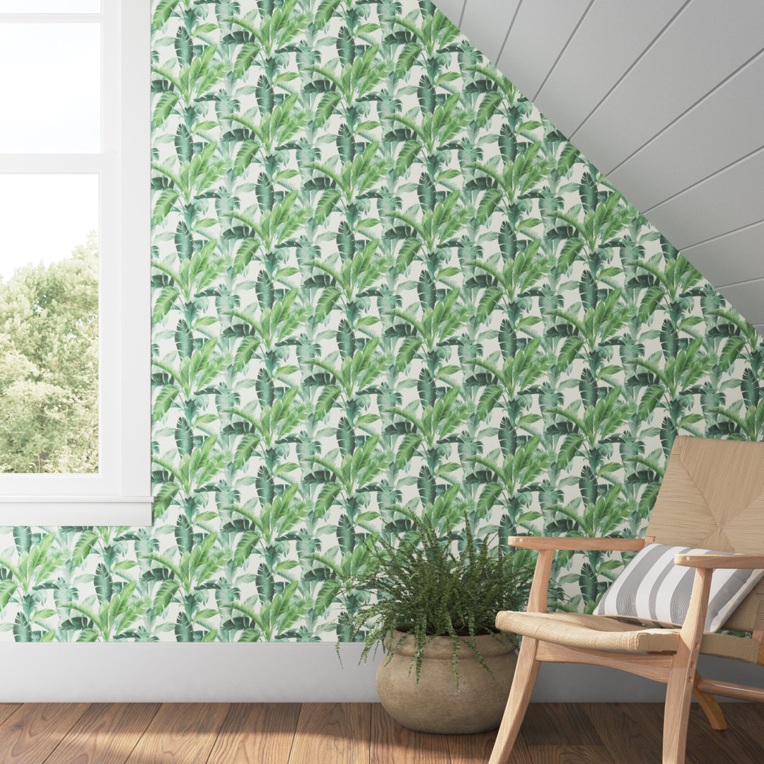 Derrell Palm Frond 33' L x 20.5" W Wallpaper Roll Beachcrest Home™ 