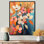 «Knowlton Abstract Colorful Botanical Harmony Dogwood Flowers III», art mural sur toile de cornouiller