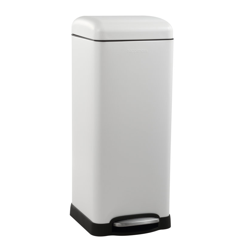 Poubelle à pédale Betty Retro Steel, Blanc, 8 gallons