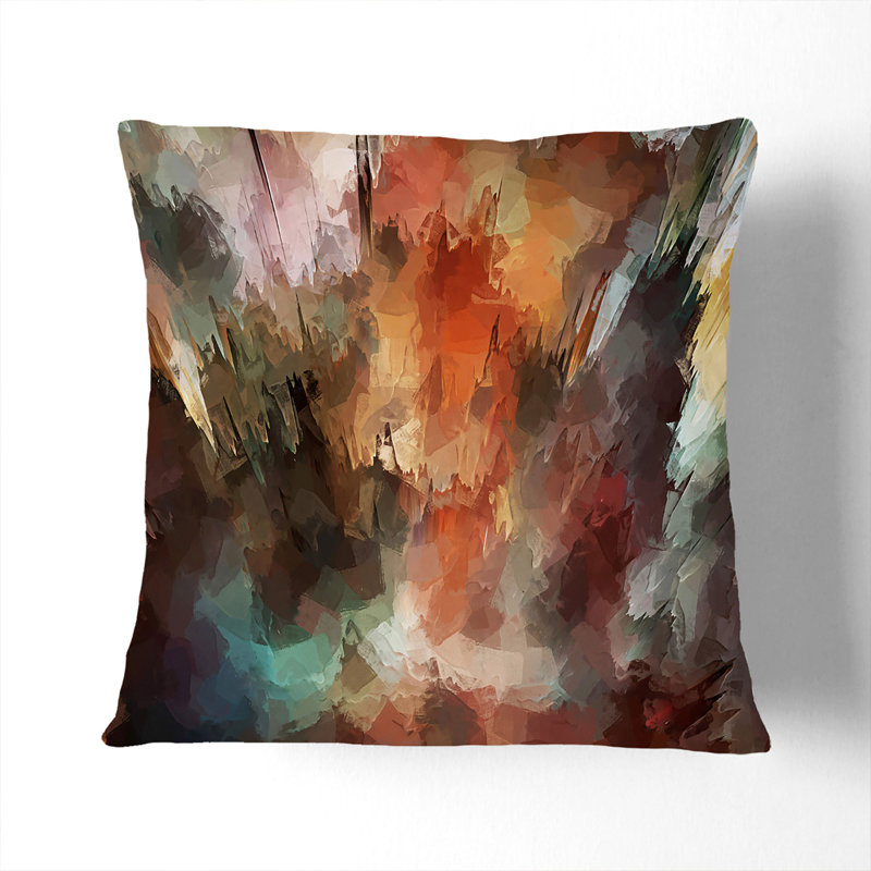 Abstract Square Cushion, 55cm H x 55cm W x 20cm D, White