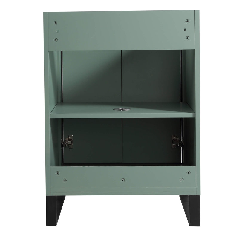 24'' Single Bathroom Vanity Set, Matte Black, Mint Green