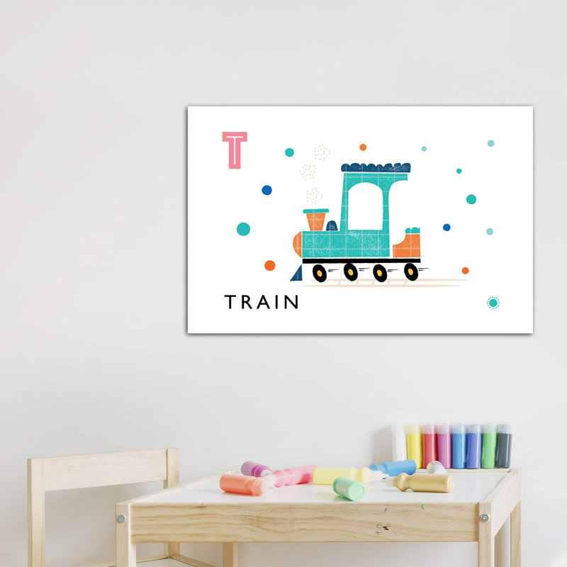 «T Is for Train» - Impression, Toile tendue, Pas de tapis, H 26 po x l 40 po x 1,5 po