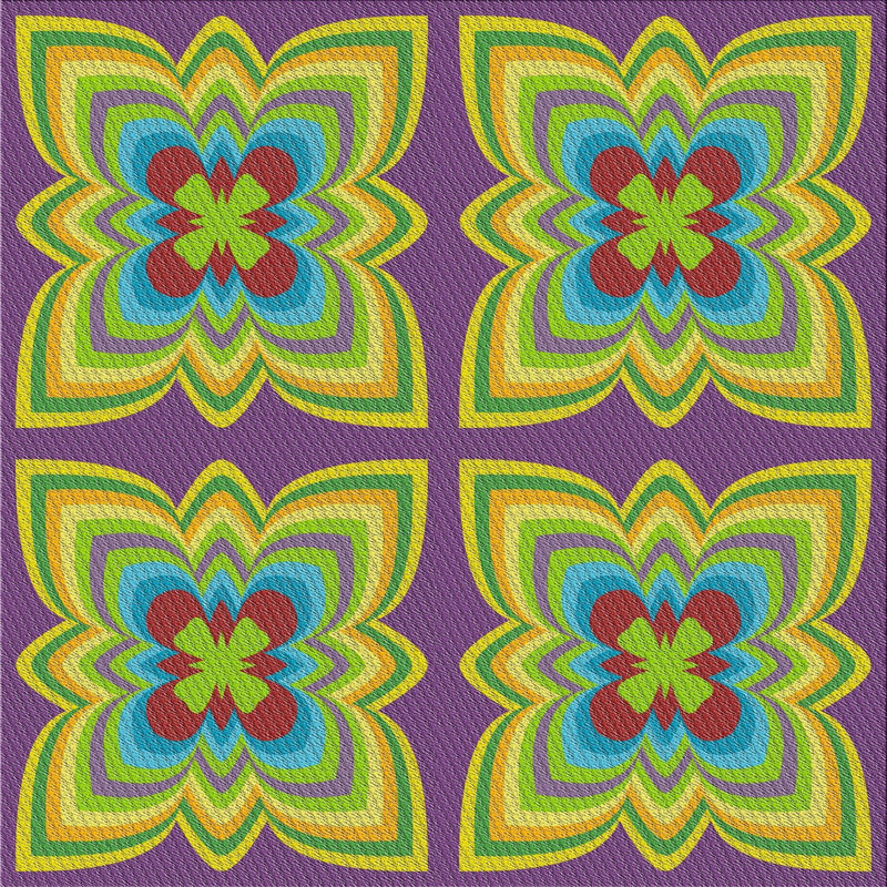 Tapis mauve, Carré 7 pi
