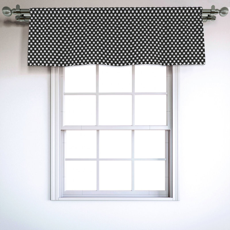 Sateen Geometric Ruffled Window Valance