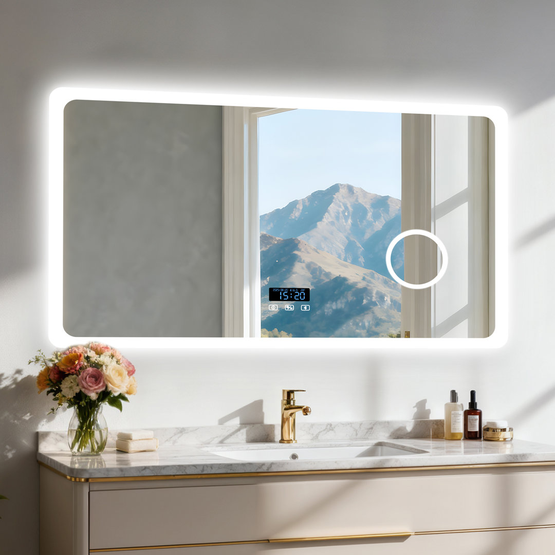Rectangle Bluetooth Led Mirror With 3X Magnifing