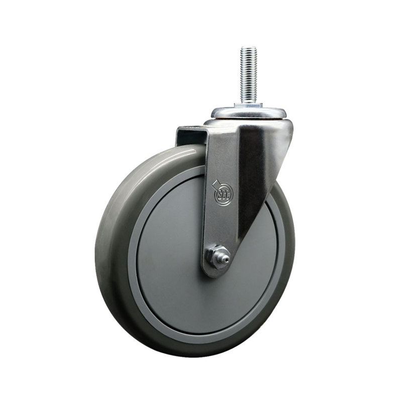 Ensemble de roulettes à tige filetée en polyuréthane pivotant 3/8 po SCC