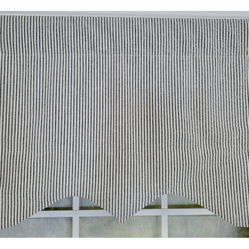 RLF Home Seersucker Regal Valance, Black
