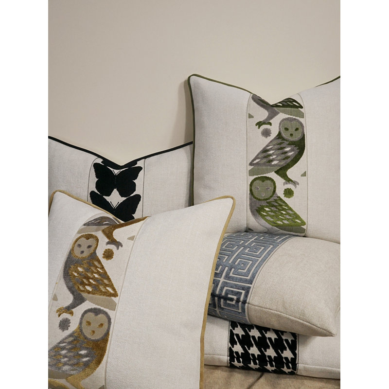 Otus Square Pillow Cover & Insert, Kiwi, Square 22"