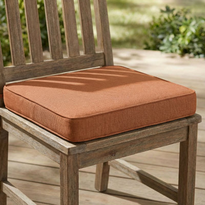 Coussins de chaise d'extérieur, coussins de siège de patio 19 x 19 x 3 pouces imperméables et résistants à la décoloration avec attaches, coussins de chaise de salle à manger d'extérieur carrés pour la pelouse, le jardin, la terrasse et la cour