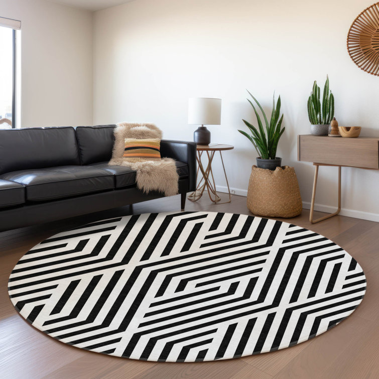 Premium Machine Washable Cerrito AMF550 Black Rug