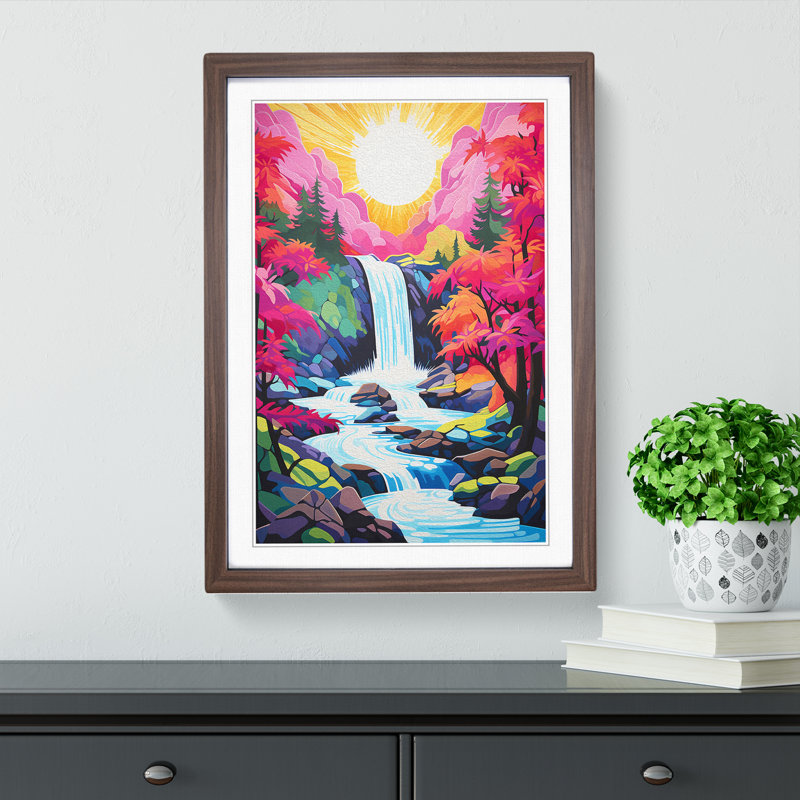 Waterfall Pop - Framed Print, Walnut , 34cm H x 25cm W x 2cm D