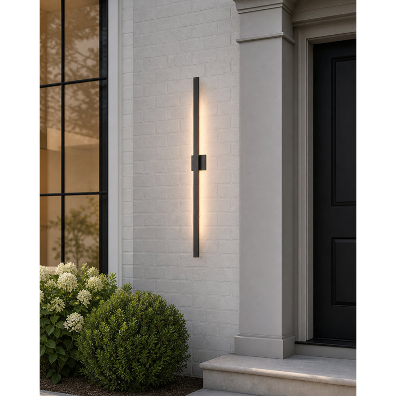 Demetrise LED Wall Light, Black, 51"H x 1.5" W x 2.25" D