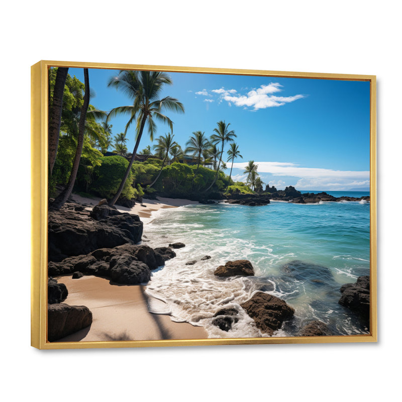 Maui Tropical Dreamscape II - Maui, impression sur toile encadrée, H 34 po x l 44 po x P 1,5 po, Cadre flottant doré