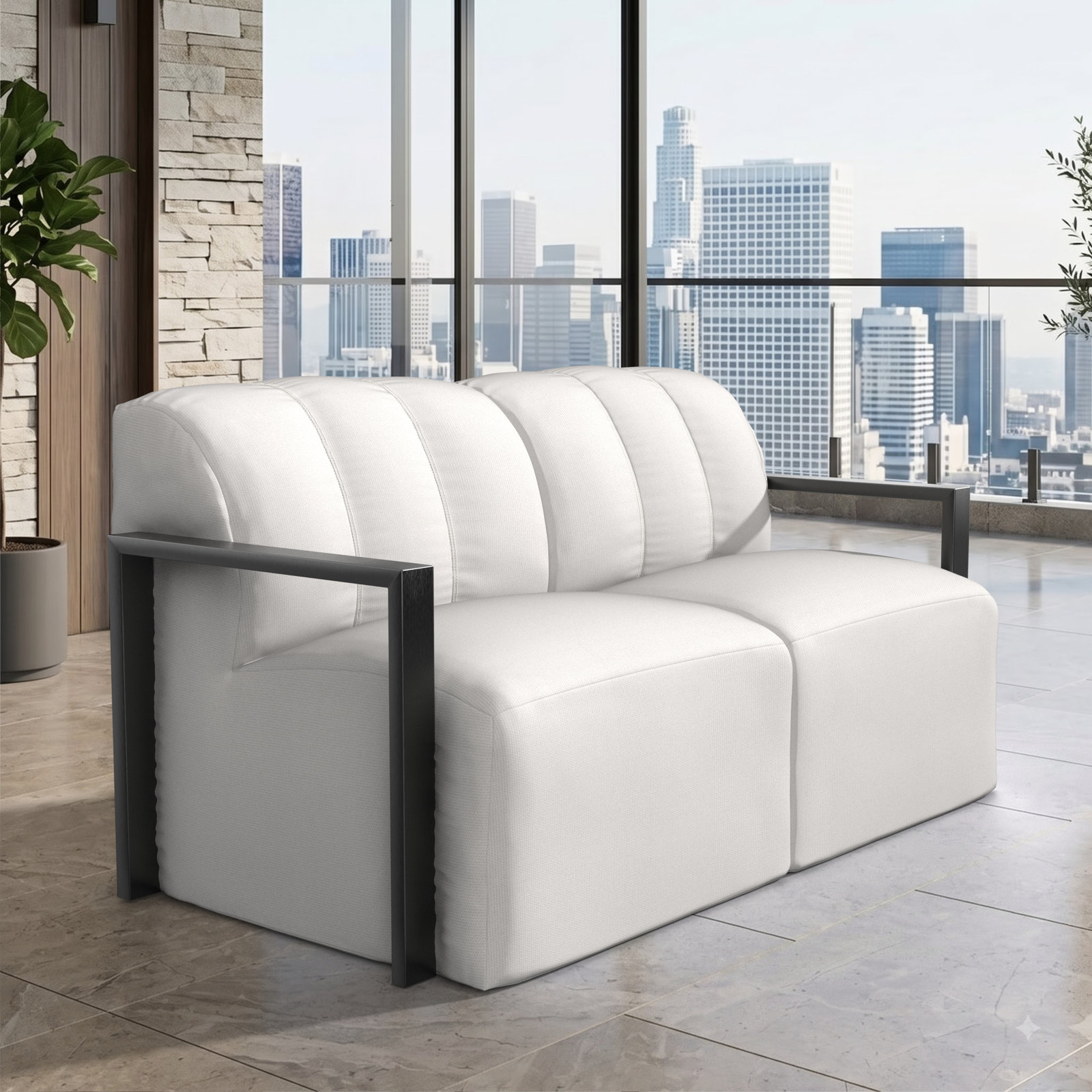 Rosalie 62" Sunbrella® Patio Loveseat, Sunbrella® Canvas Natural