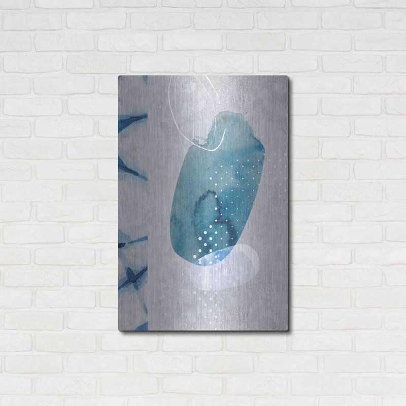 Winston Porter «Indigo Haze No. 2» par Louis Duncan-He, art mural en métal, MTL-14092, H 36 po x l 24 po