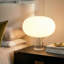 Lampe de table à DEL intégrée en verre brillant de 11 po avec bouton à intensité variable Callisto