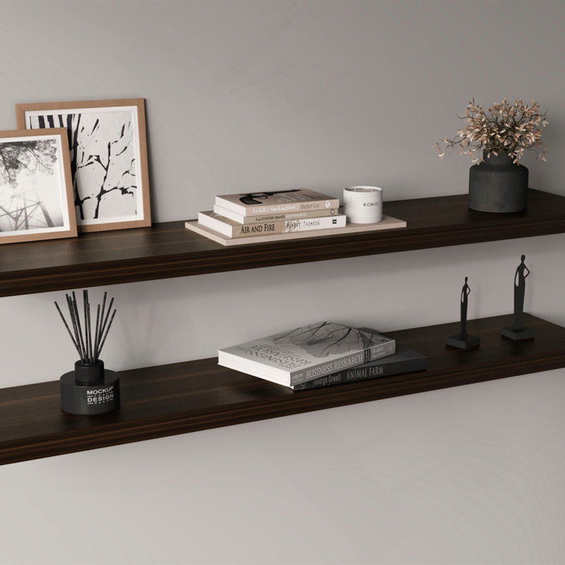 47" Wide Floating Shelves Set Of 2, Shelves For Wall Decor For Bedroom, Bathroom Storage Shelves, Book Shelves For Living Room