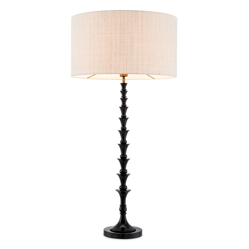Table Lamp, Black, Beige