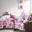 Édredon en microfibre douce pour lit simple / simple TG, coussins de broderie à motif floral rose