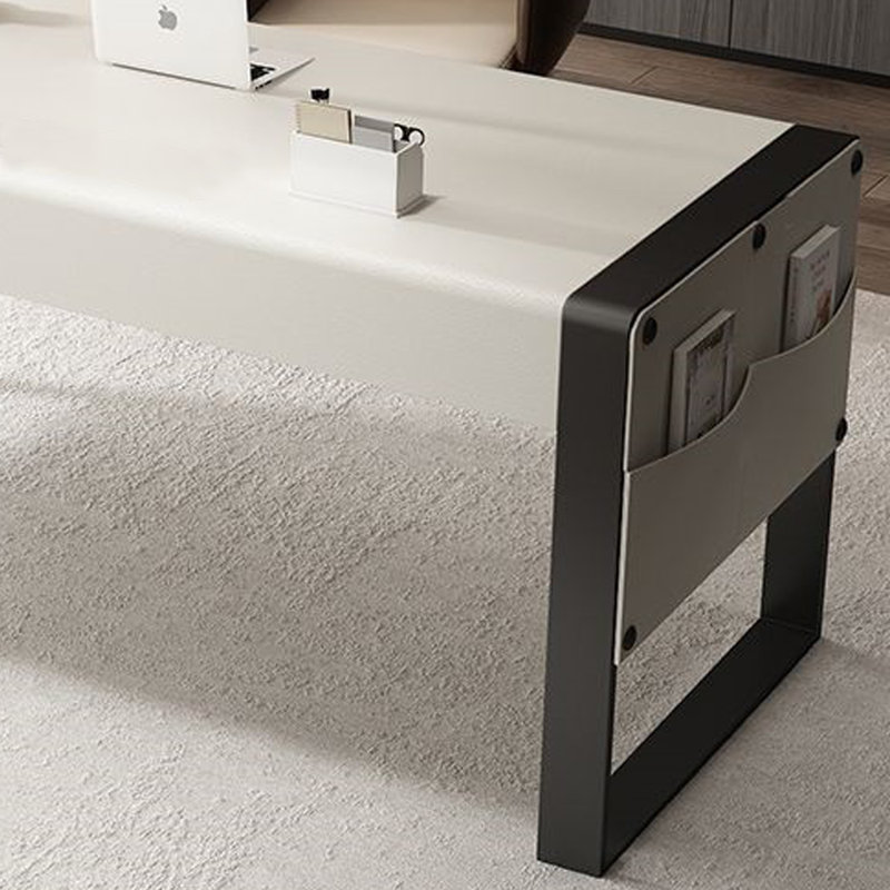 Bureau simple et luxueux, Blanc, H 29,53 po x l 62,99 po x P 27,56 po