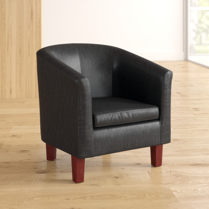 Darlene Faux Leather Armchair, Black