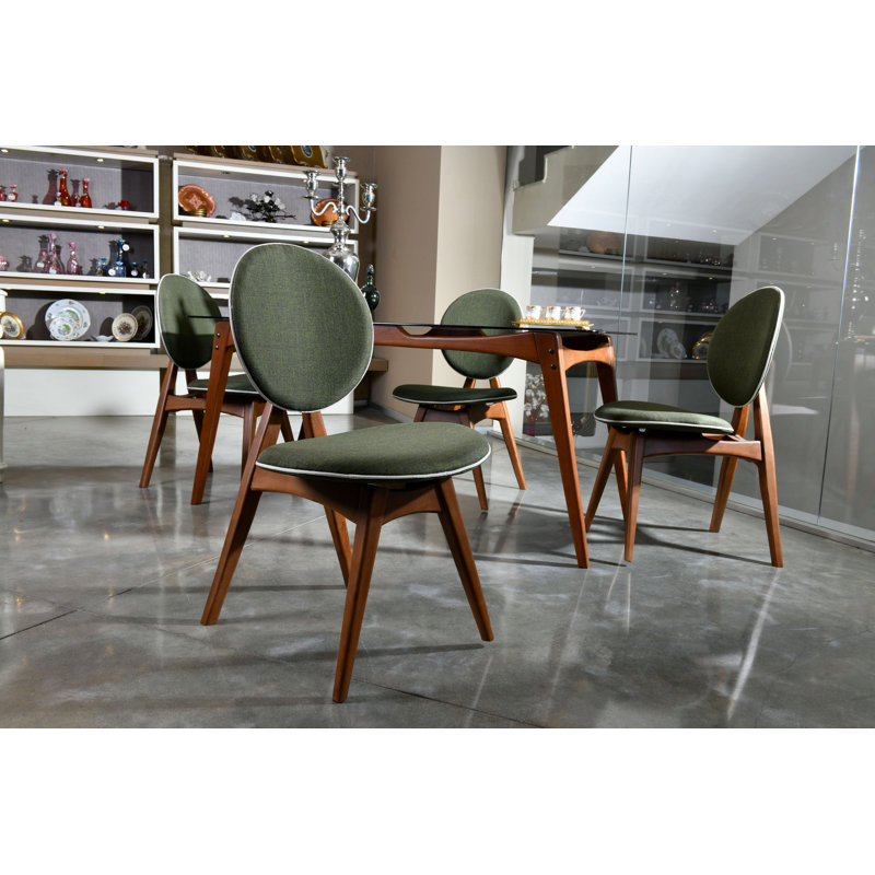 Chaise d'appoint revêtue de lin King Louis, Vert