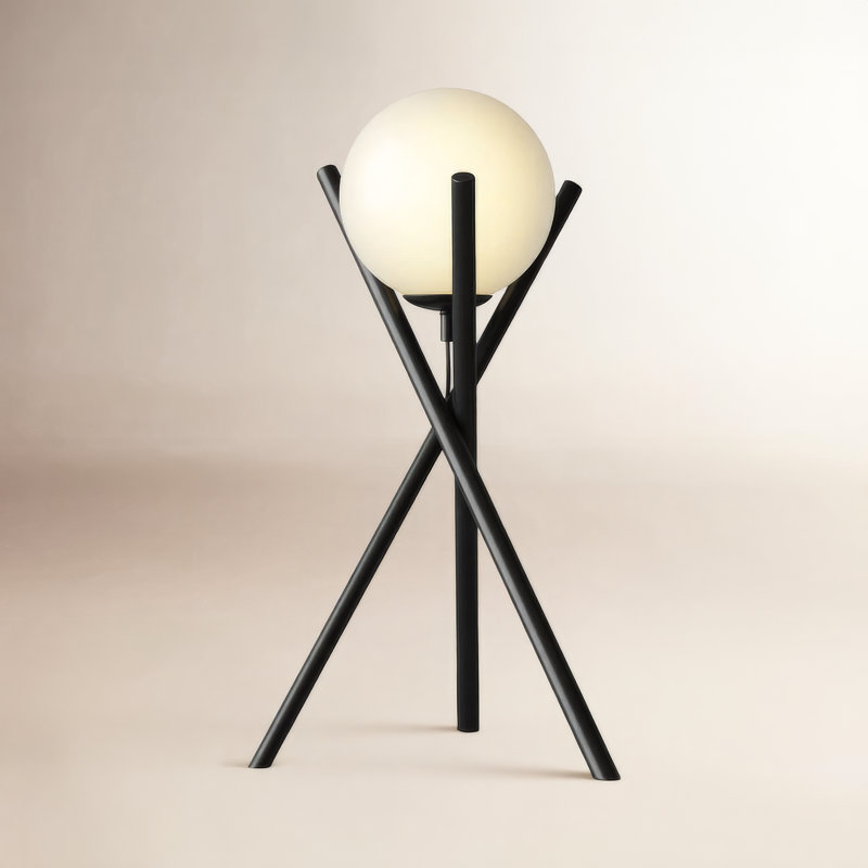 Lampe de table à trépied noire 19 po Hays
